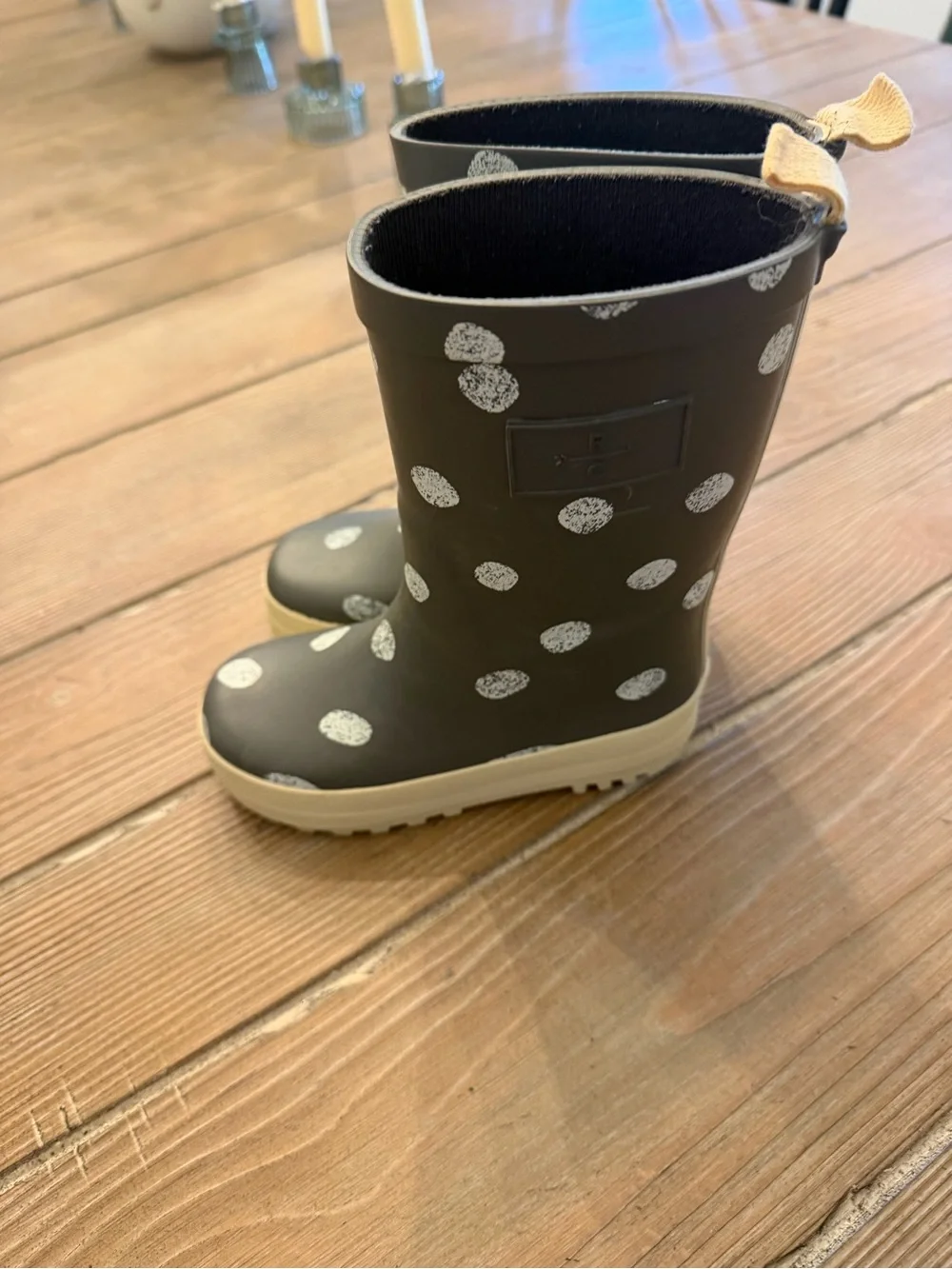 Rylee + Cru Dotty Gray Toddler Girl Rain Boots- Size 7